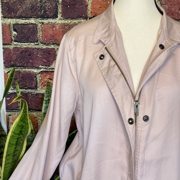 HINGE Light Pink 100% Lyocell Soft bomber spring jacket size S - Picture 2 of 10